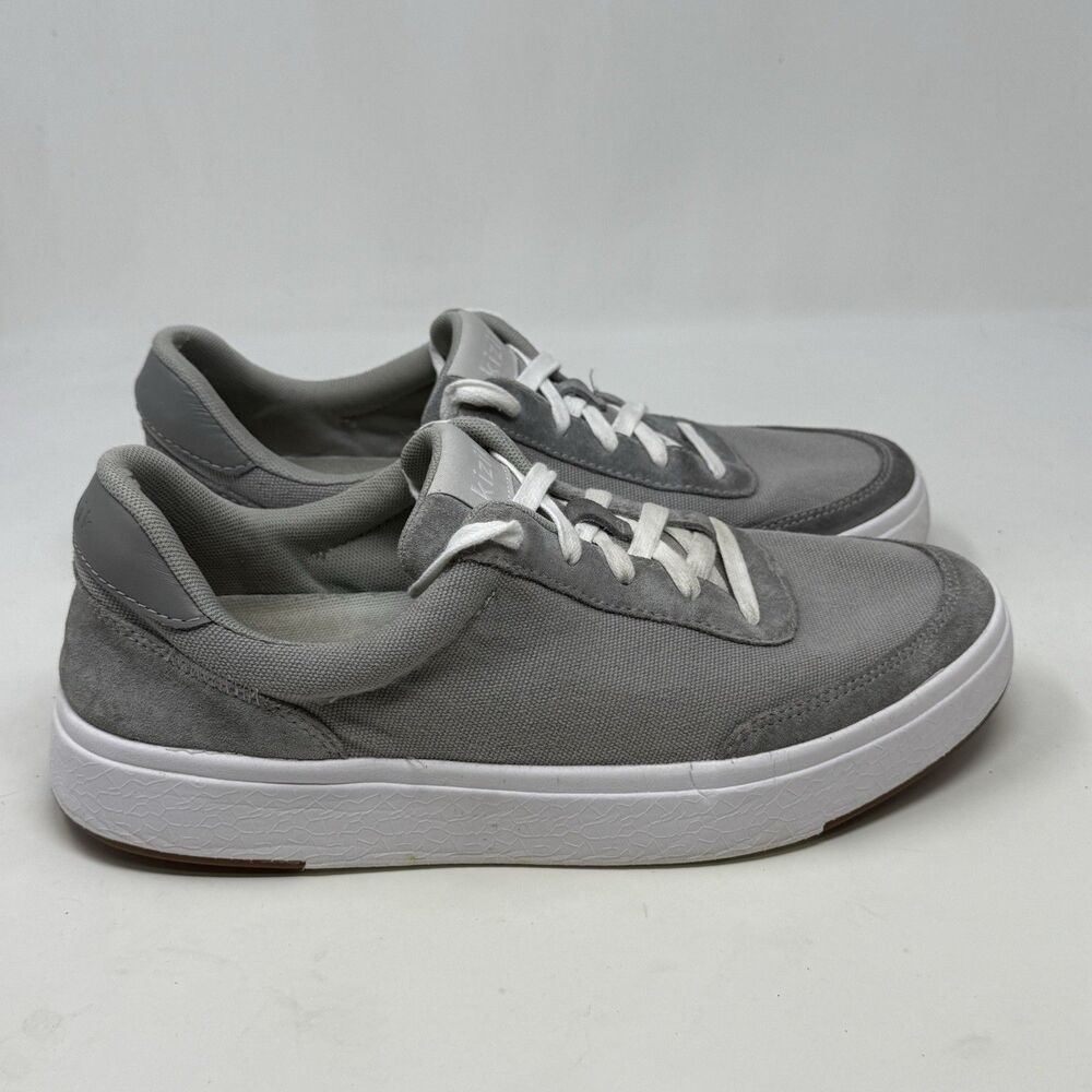 Kizik Prague Shoes Mens 9 Womens 10.5 Gray Suede Knit Handsfree Sneakers
